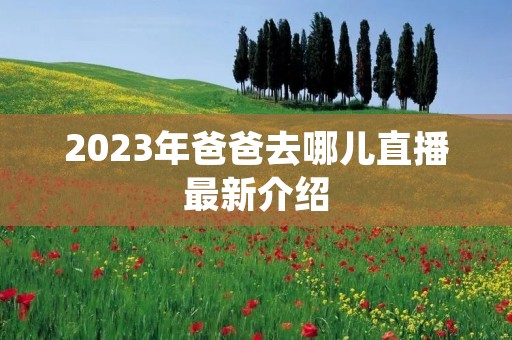 2023年爸爸去哪儿直播最新介绍
