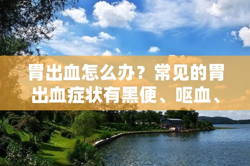 胃出血怎么办？常见的胃出血症状有黑便、呕血、上腹疼痛等，给患者带来很大的痛苦。胃出血的治疗方法需要根据病情的严重程度来选择，轻度的胃出血可以通过药物治疗，严重的胃出血则需要手术治疗。本文将详细介绍胃出血的治疗方法。