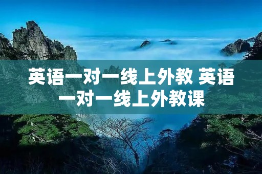 英语一对一线上外教 英语一对一线上外教课