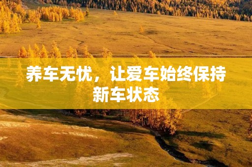 养车无忧,让爱车始终保持新车状态 养车无忧,让爱车始终保持新车状态