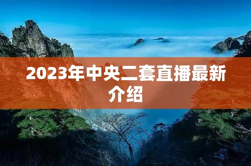 2023年中央二套直播最新介绍 2023年中央二套直播最新介绍