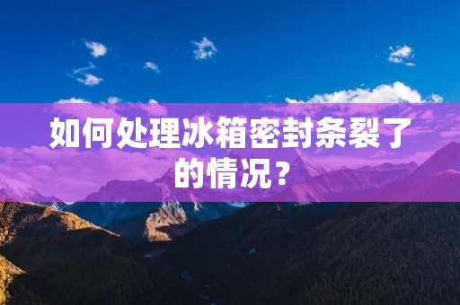 如何处理冰箱密封条裂了的情况？