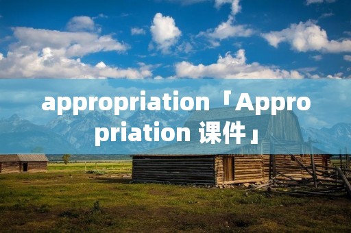appropriation「Appropriation 课件」