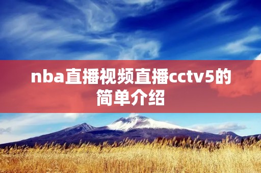 nba直播视频直播cctv5的简单介绍