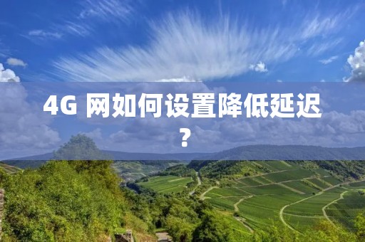 4G 网如何设置降低延迟？