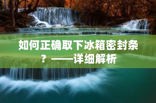 如何正确取下冰箱密封条?——详细解析 如何正确取下冰箱密封条?——详细解析