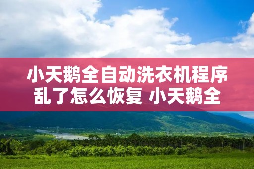 小天鹅全自动洗衣机程序乱了怎么恢复 小天鹅全自动洗衣机程序乱了怎么弄
