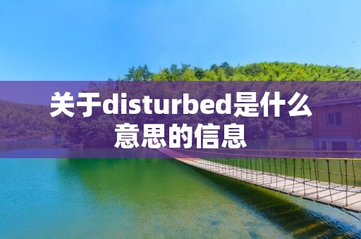关于disturbed是什么意思的信息