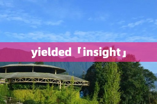 yielded「insight」