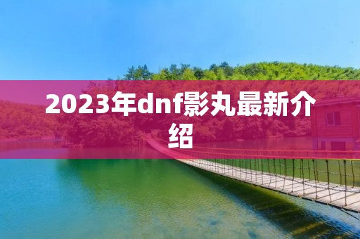 2023年dnf影丸最新介绍