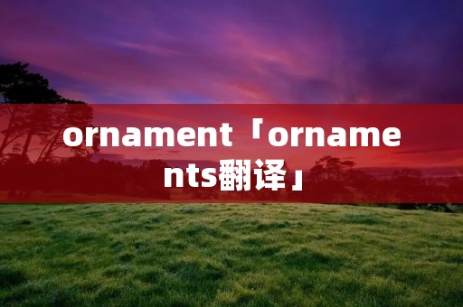 ornament「ornaments翻译」