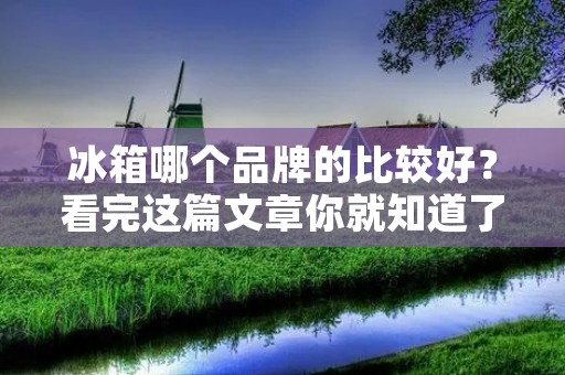 冰箱哪个品牌的比较好?看完这篇文章你就知道了! 冰箱哪个品牌的比较好?看完这篇文章你就知道了!
