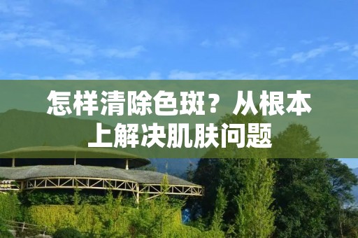 怎样清除色斑?从根本上解决肌肤问题 怎样清除色斑?从根本上解决肌肤问题