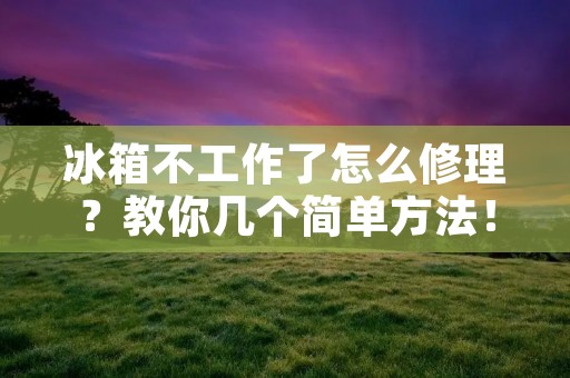 冰箱不工作了怎么修理?教你几个简单方法! 冰箱不工作了怎么修理?教你几个简单方法!