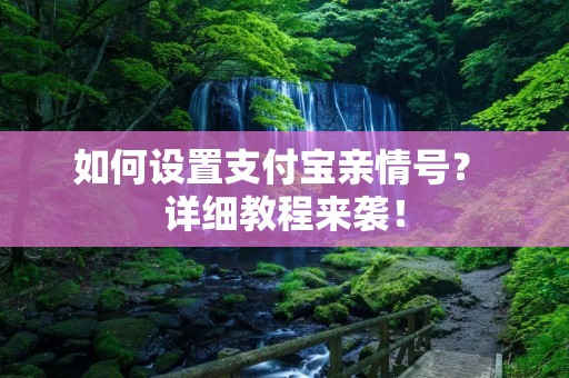 如何设置支付宝亲情号? 详细教程来袭!