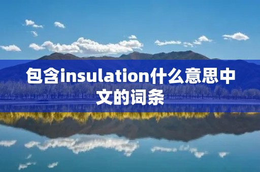 包含insulation什么意思中文的词条
