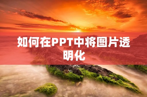 如何在PPT中将图片透明化