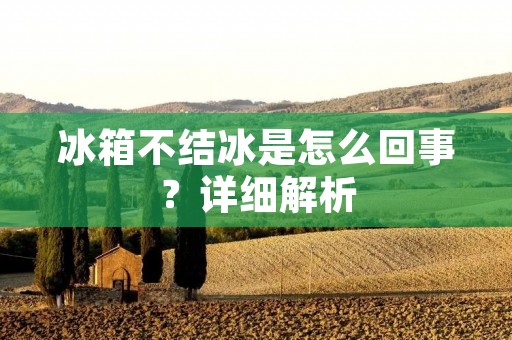 冰箱不结冰是怎么回事?详细解析 冰箱不结冰是怎么回事?详细解析