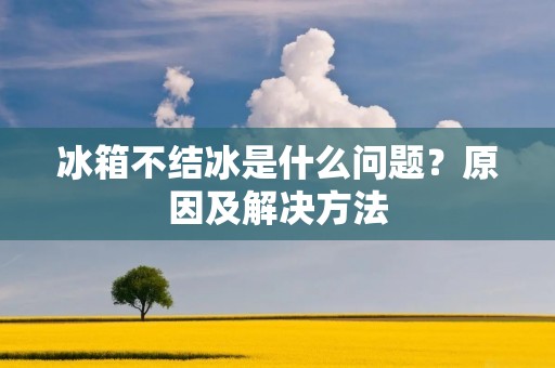 冰箱不结冰是什么问题?原因及解决方法 冰箱不结冰是什么问题?原因及解决方法