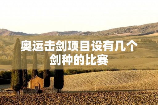 奥运击剑项目设有几个剑种的比赛 奥运击剑项目设有几个剑种的比赛
