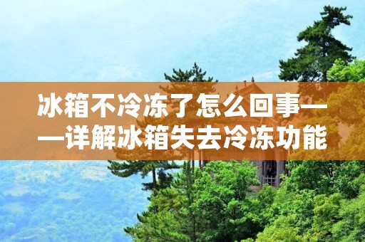 冰箱不冷冻了怎么回事——详解冰箱失去冷冻功能的原因及解决方法 冰箱不冷冻了怎么回事——详解冰箱失去冷冻功能的原因及解决方法