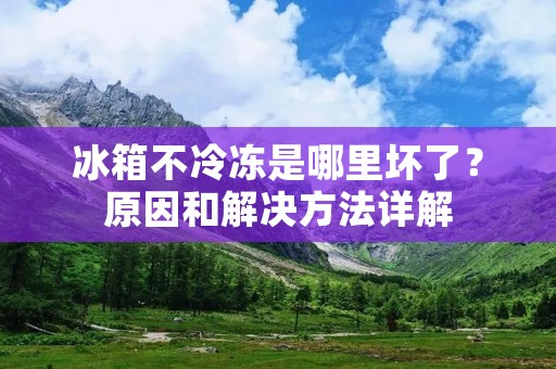 冰箱不冷冻是哪里坏了?原因和解决方法详解 冰箱不冷冻是哪里坏了?原因和解决方法详解