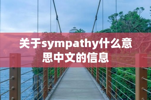 关于sympathy什么意思中文的信息