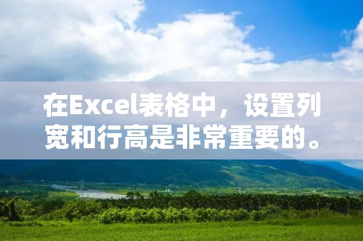 在Excel表格中,设置列宽和行高是非常重要的。这可以使表格更加美观,易于阅读和理解。下面将介绍如何设置列宽和行高。