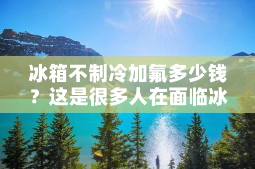 冰箱不制冷加氟多少钱？这是很多人在面临冰箱故障时的疑问。事实上，冰箱不制冷的原因有很多种，其中加氟只是其中一种解决方法。本文将详细介绍冰箱不制冷的原因、加氟的过程和费用以及如何预防冰箱不制冷的故障。