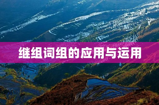继组词组的应用与运用 继组词组的应用与运用