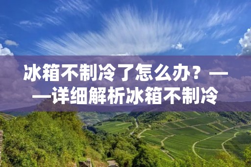 冰箱不制冷了怎么办？——详细解析冰箱不制冷的原因及解决方法