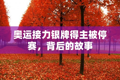 奥运接力银牌得主被停赛,背后的故事 奥运接力银牌得主被停赛,背后的故事