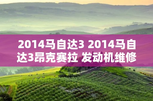 2014马自达3 2014马自达3昂克赛拉 发动机维修手册 2014马自达3 2014马自达3昂克赛拉 发动机维修手册