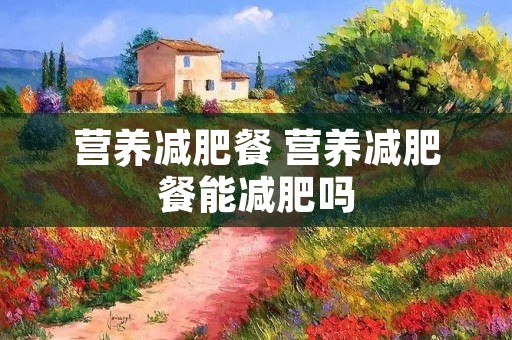 营养减肥餐 营养减肥餐能减肥吗