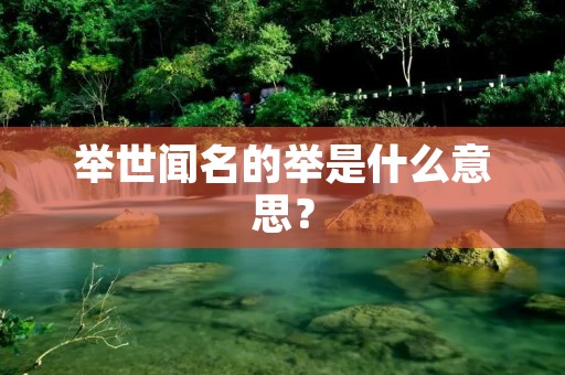 举世闻名的举是什么意思?