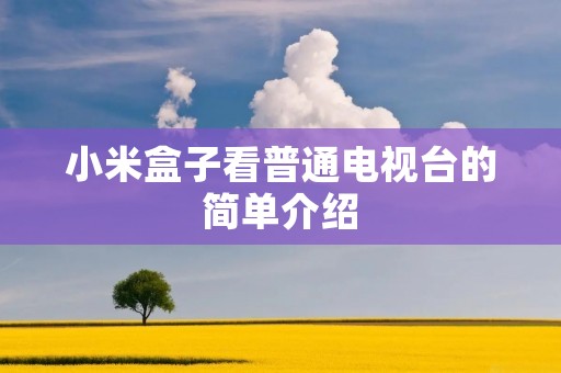 小米盒子看普通电视台的简单介绍