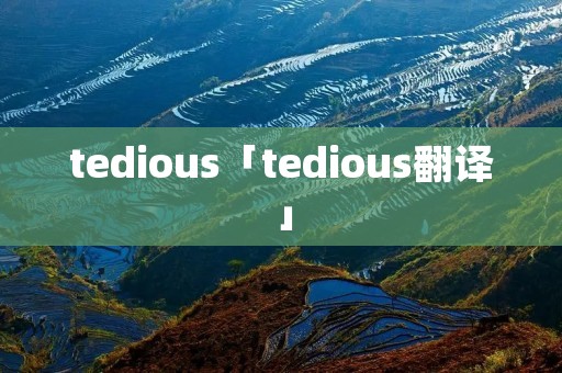 tedious「tedious翻译」
