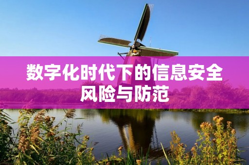 数字化时代下的信息安全风险与防范 数字化时代下的信息安全风险与防范