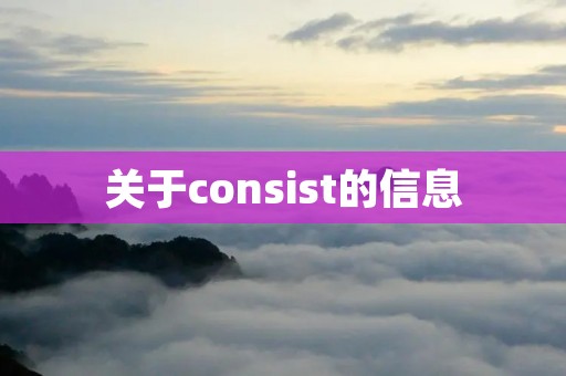 关于consist的信息 关于consist的信息