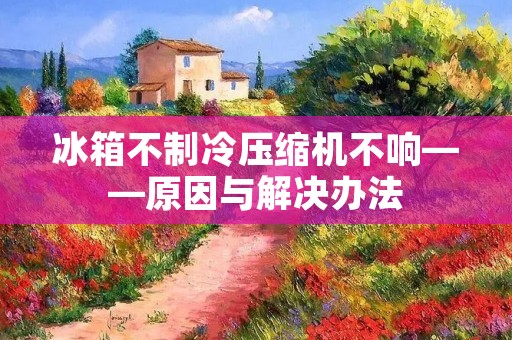 冰箱不制冷压缩机不响——原因与解决办法