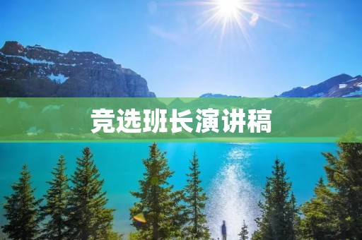 竞选班长演讲稿:我,为班级发声
