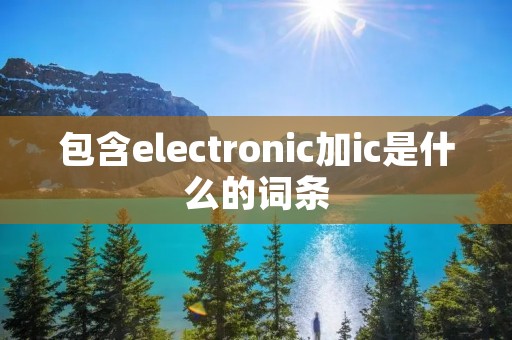 包含electronic加ic是什么的词条