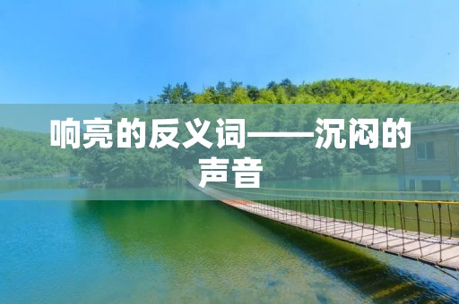 响亮的反义词——沉闷的声音