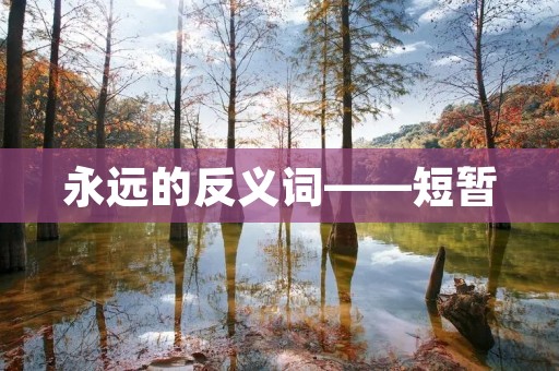 永远的反义词——短暂