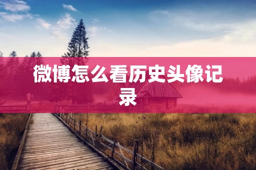 微博怎么看历史头像记录