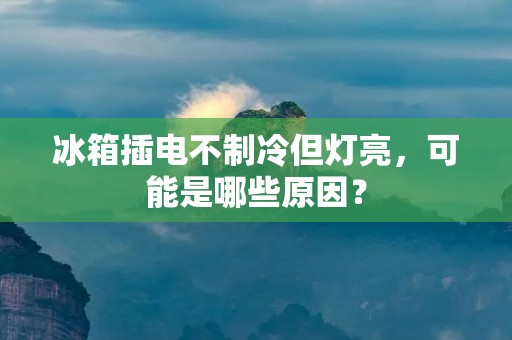 冰箱插电不制冷但灯亮,可能是哪些原因? 冰箱插电不制冷但灯亮,可能是哪些原因?