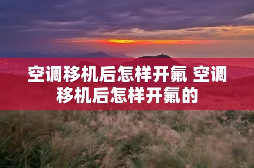 空调移机后怎样开氟 空调移机后怎样开氟的 空调移机后怎样开氟 空调移机后怎样开氟的
