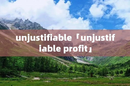 unjustifiable「unjustifiable profit」