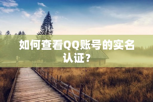 如何查看QQ账号的实名认证？