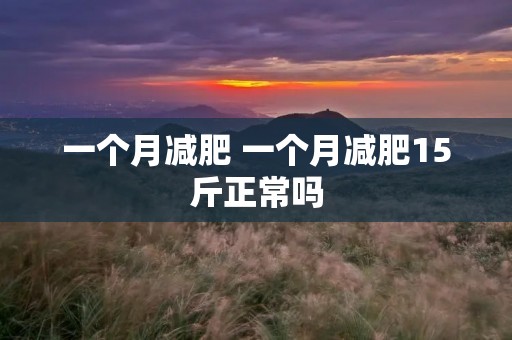 一个月减肥 一个月减肥15斤正常吗